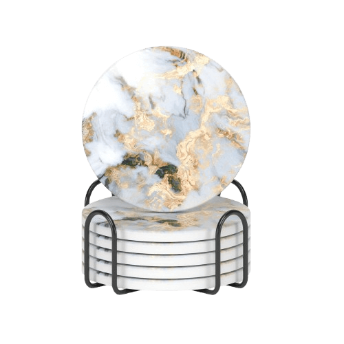 MDF COASTER ROUND SHAPE WITH STAND (DECAL)